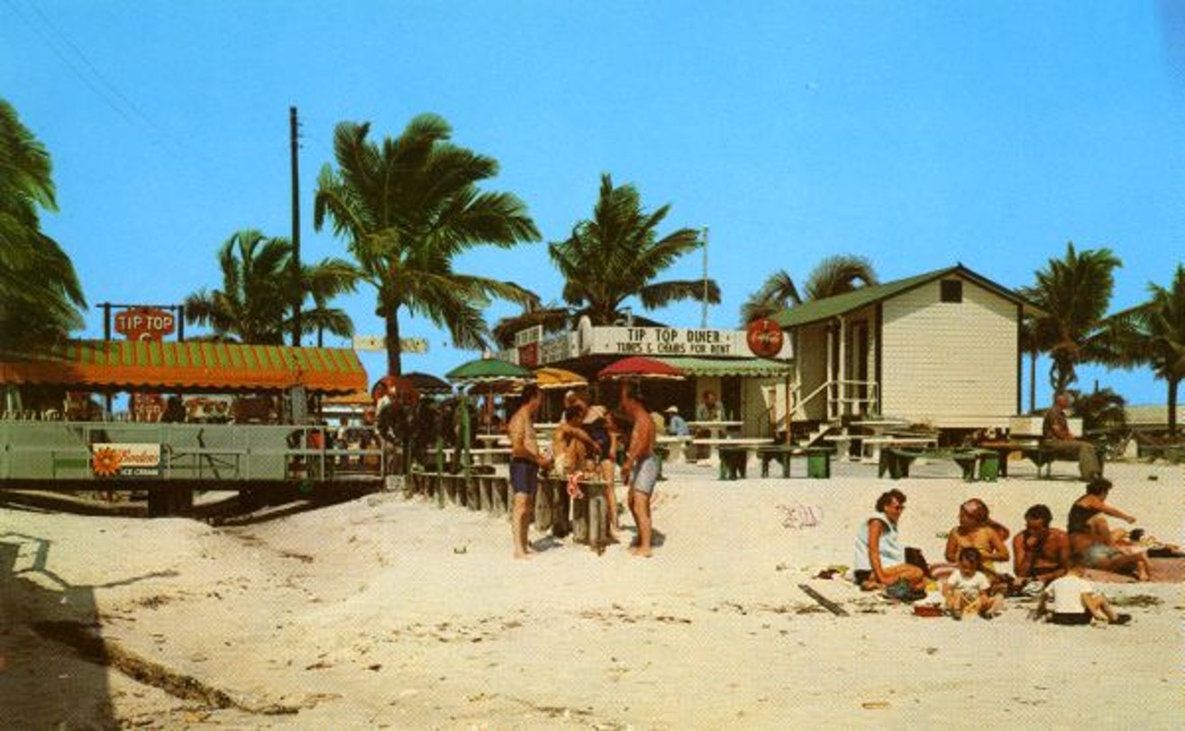 Teens enjoying the beach at the Tip Top back in the day.
